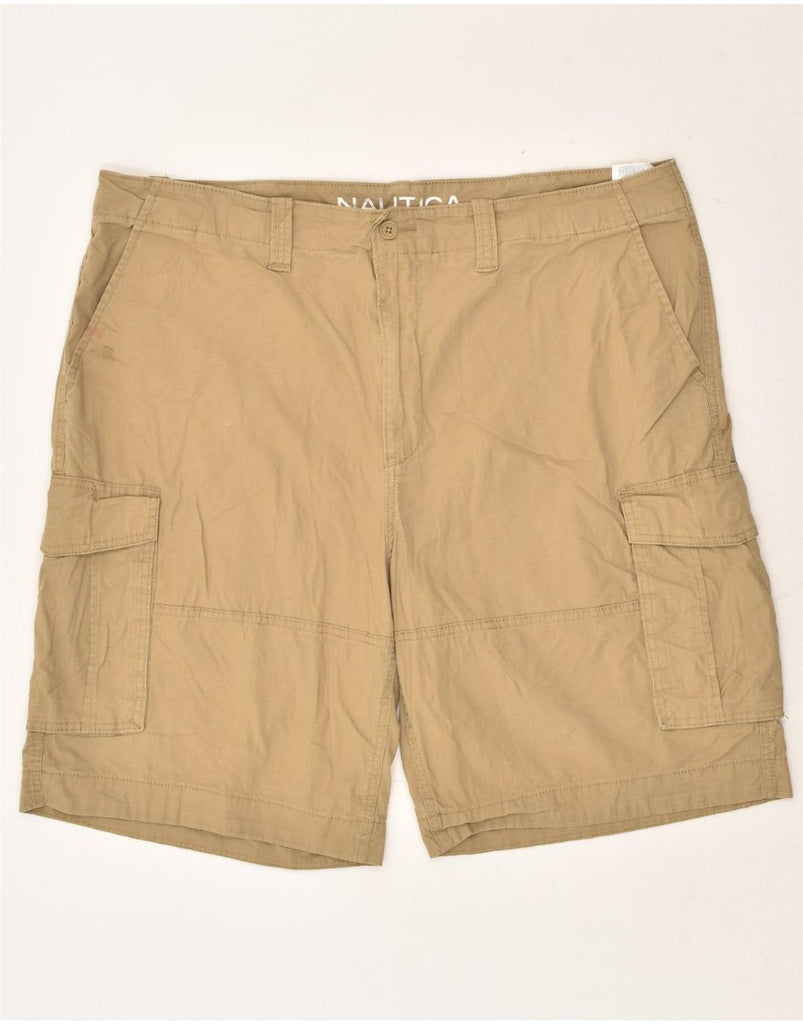 NAUTICA Mens Cargo Shorts W44 2XL Brown Cotton | Vintage Nautica | Thrift | Second-Hand Nautica | Used Clothing | Messina Hembry 