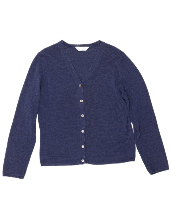 Marks & Spencer Womens Crop Cardigan Sweater UK 14 Large Navy Blue