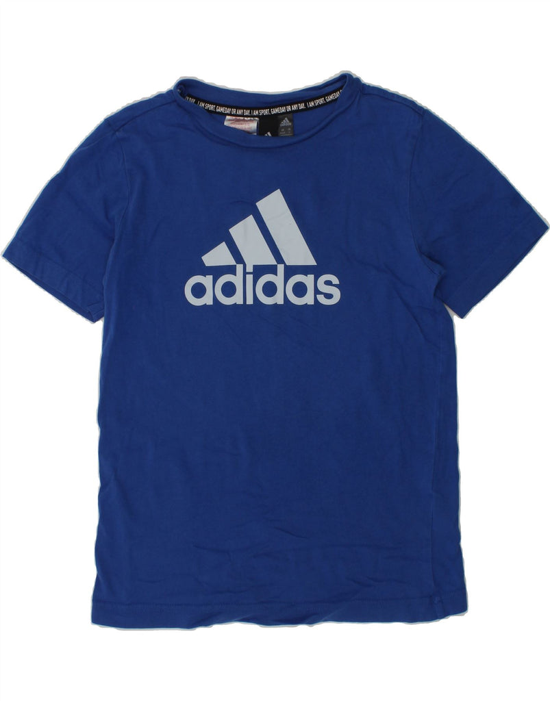 ADIDAS Boys Graphic T-Shirt Top 9-10 Years Blue Cotton | Vintage Adidas | Thrift | Second-Hand Adidas | Used Clothing | Messina Hembry 