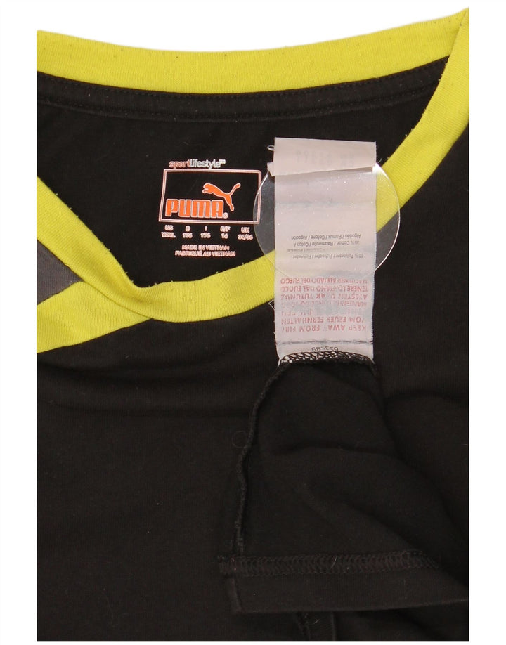 Puma Boys Graphic T-Shirt Top 15-16 Years Black Colourblock Polyester