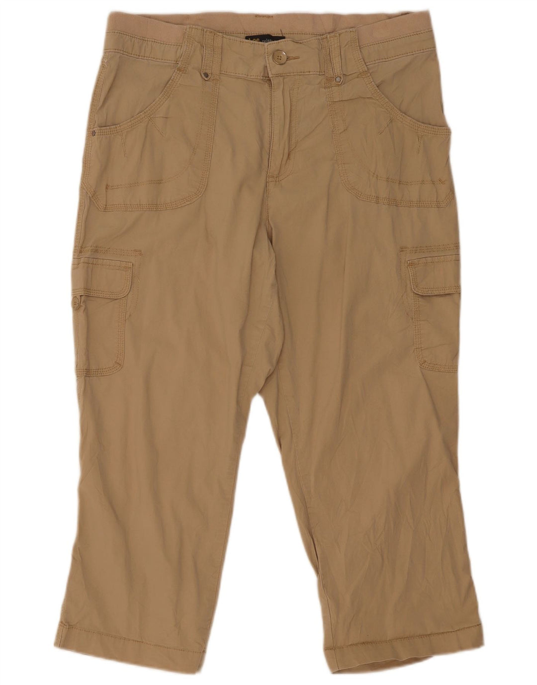 Lee Womens Cargo Capri Trousers US 14 Large W32 L22 Beige Cotton