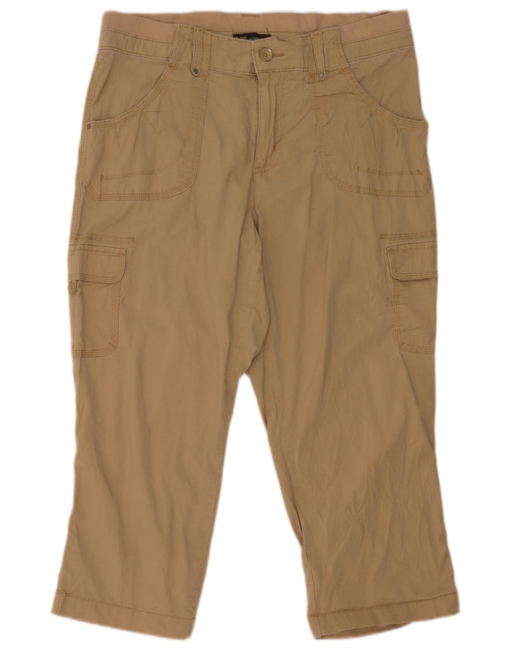 Lee Womens Cargo Capri Trousers US 14 Large W32 L22 Beige Cotton