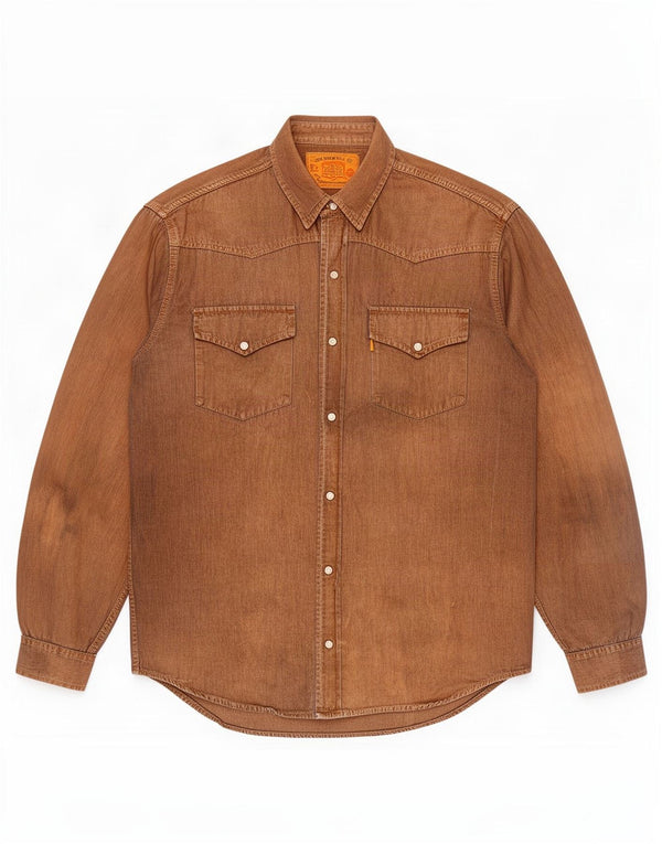 Levi's Mens Denim Shirt Medium Brown Cotton