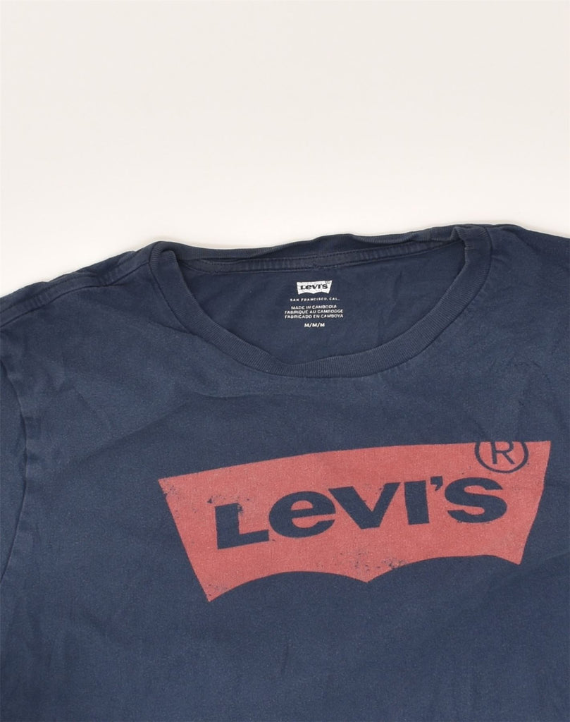 LEVI'S Mens Graphic T-Shirt Top Medium Navy Blue Cotton | Vintage Levi's | Thrift | Second-Hand Levi's | Used Clothing | Messina Hembry 