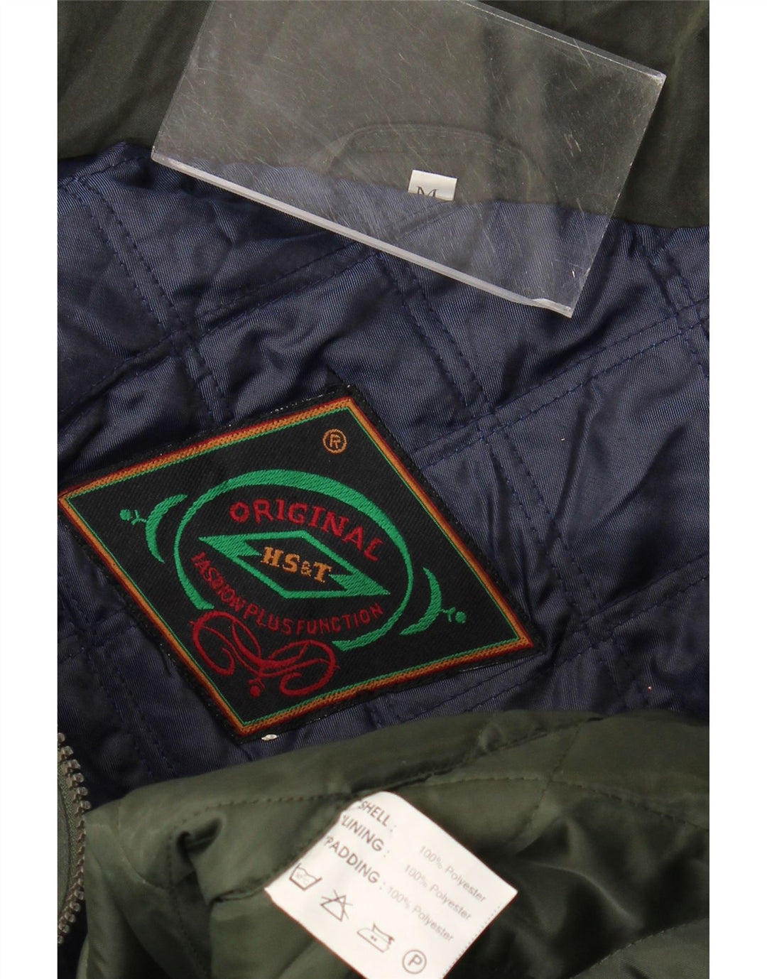 Vintage Mens Graphic Loose Fit Utility Jacket UK 38 Medium Khaki Polyester