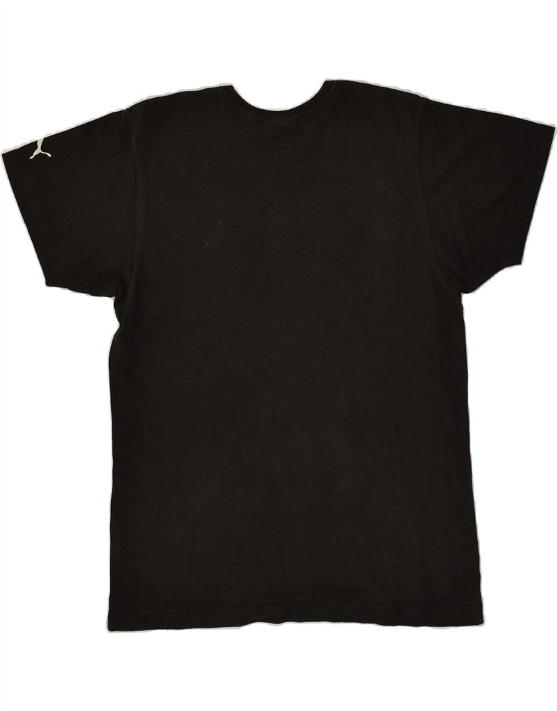 PUMA Mens Graphic T-Shirt Top Medium Black | Vintage Puma | Thrift | Second-Hand Puma | Used Clothing | Messina Hembry 