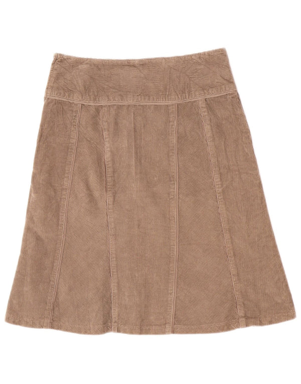 Benetton Womens Corduroy Skirt IT 40 Small W29 Beige Cotton