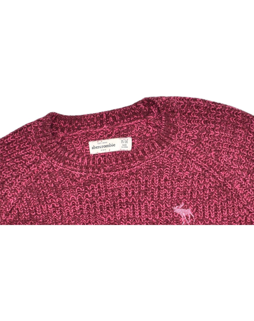 ABERCROMBIE & FITCH Girls Crew Neck Jumper Sweater 15-16 Years Maroon | Vintage | Thrift | Second-Hand | Used Clothing | Messina Hembry 