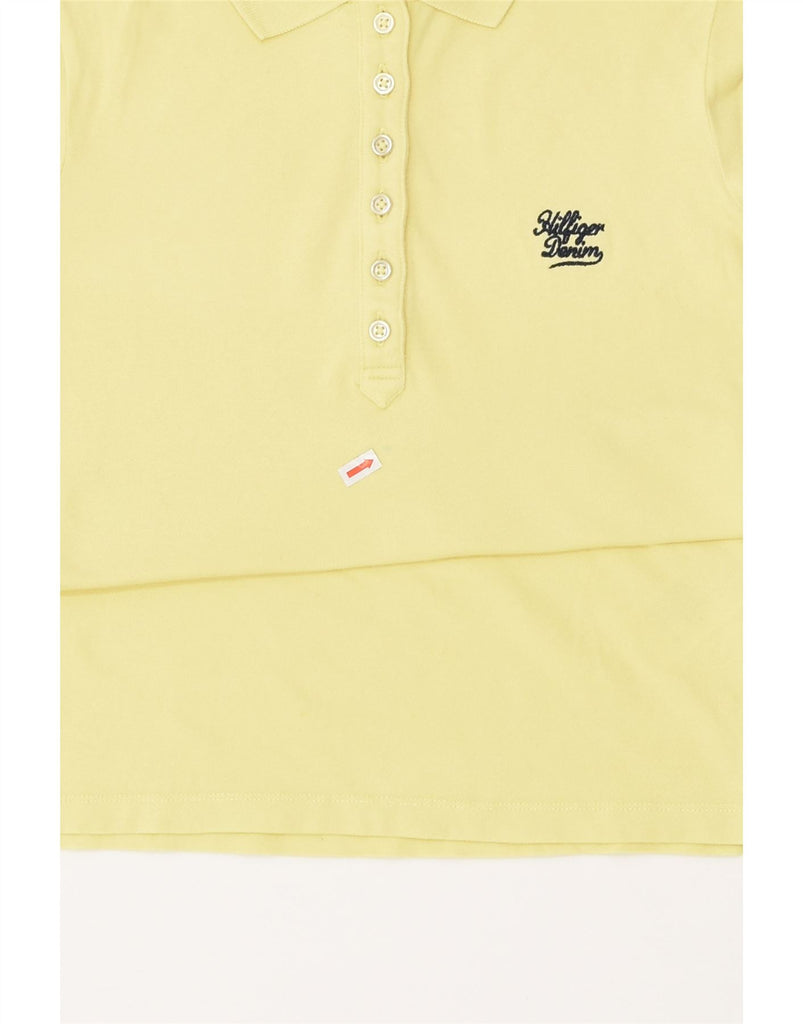 TOMMY HILFIGER Womens Polo Shirt UK 10 Small Yellow Cotton | Vintage Tommy Hilfiger | Thrift | Second-Hand Tommy Hilfiger | Used Clothing | Messina Hembry 