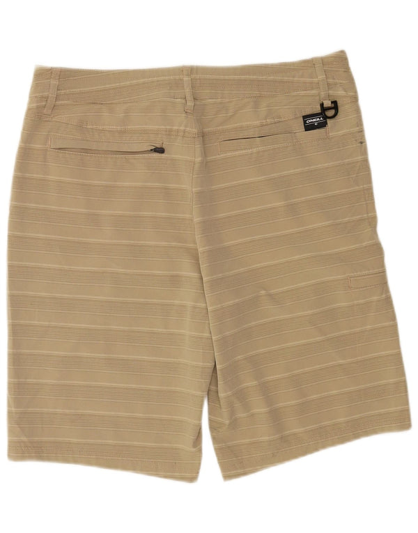 O'Neill Mens Chino Shorts W32 Medium Beige Striped Polyester