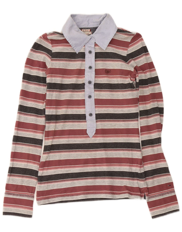 Tommy Hilfiger Womens Graphic Rugby Polo Shirt UK 6 XS Multicoloured