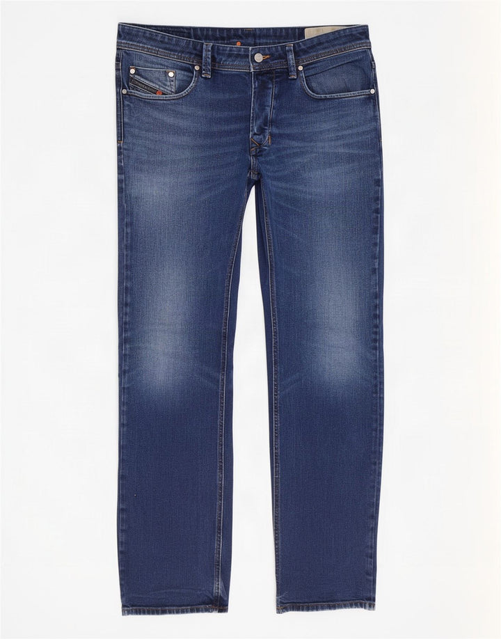 Diesel Mens Larkee Regular Straight Jeans W34 L32 Blue Cotton
