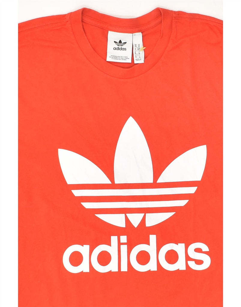 ADIDAS Mens Graphic T-Shirt Top Medium Red Colourblock Cotton | Vintage Adidas | Thrift | Second-Hand Adidas | Used Clothing | Messina Hembry 