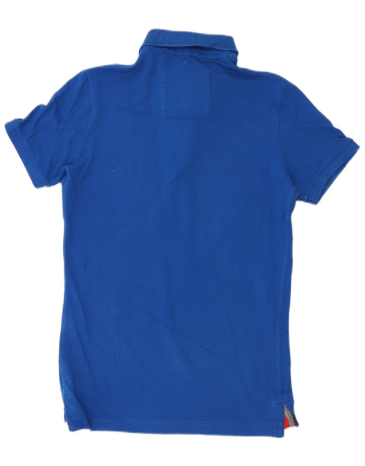 Superdry Mens Polo Shirt Medium Blue Cotton