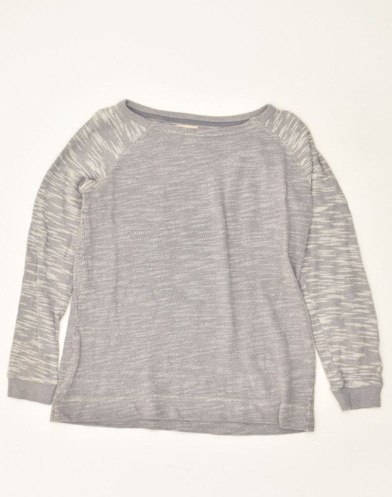 CHAMPION Womens Boat Neck Jumper Sweater UK 14 Medium Grey Cotton | Vintage Champion | Thrift | Second-Hand Champion | Used Clothing | Messina Hembry 