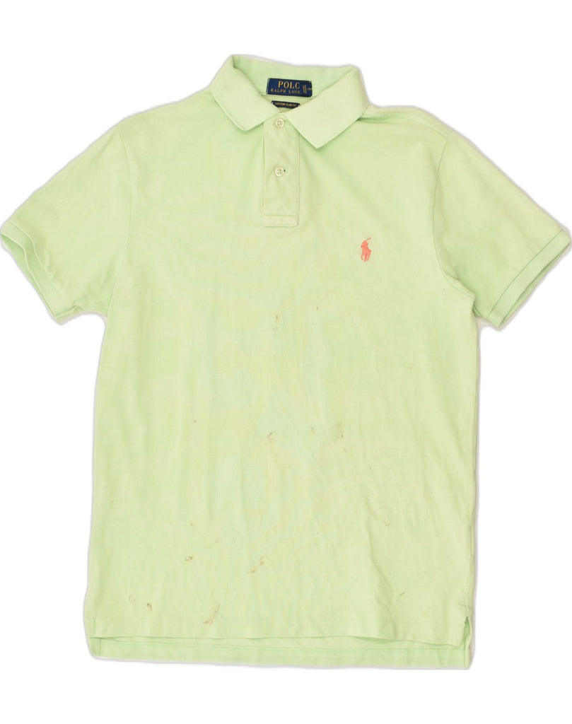 POLO RALPH LAUREN Mens Custom Slim Fit Polo Shirt Small Green Cotton | Vintage Polo Ralph Lauren | Thrift | Second-Hand Polo Ralph Lauren | Used Clothing | Messina Hembry 