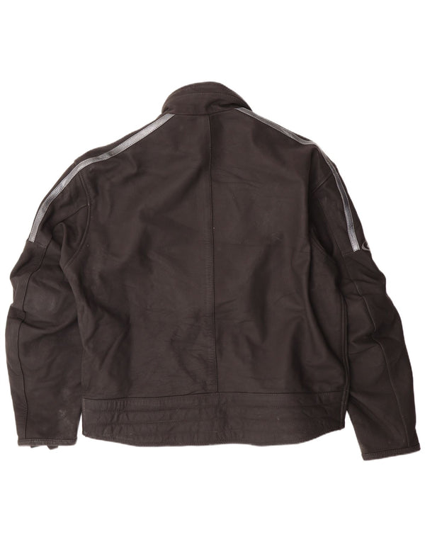 GIUDICI Mens Biker Jacket UK 48 4XL Black Leather
