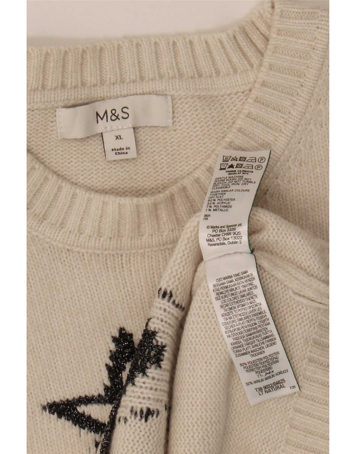 Marks & Spencer Womens Abstract Pattern Crew Neck Jumper Sweater UK 18 XL B
