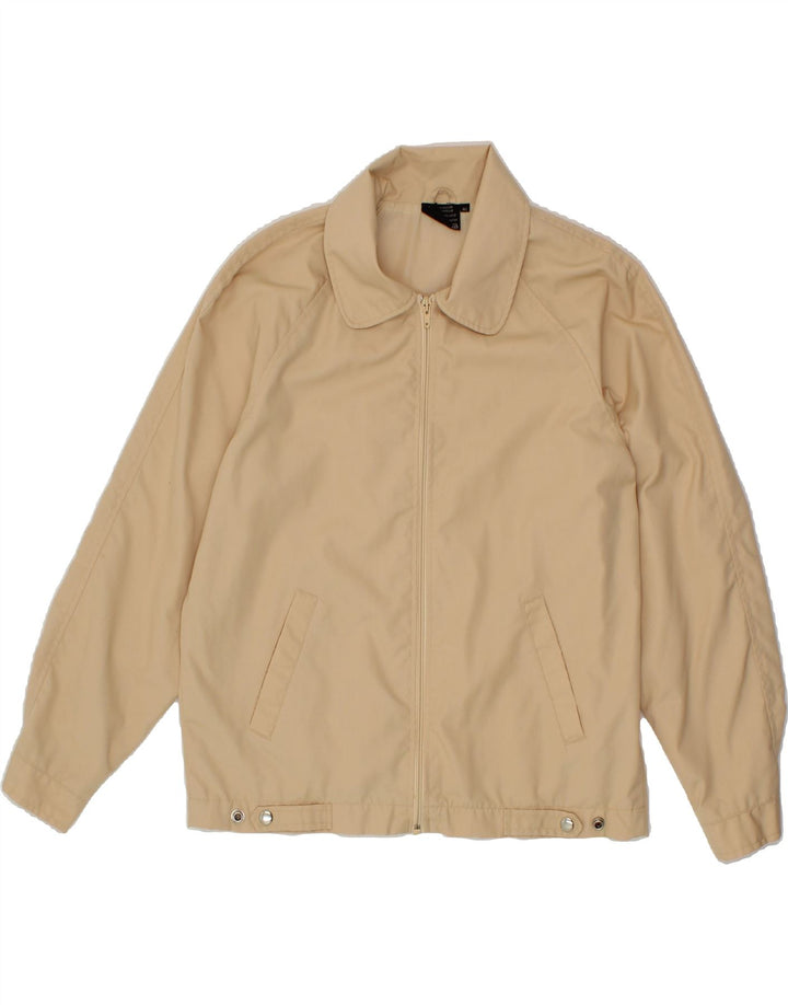VINTAGE Womens Bomber Jacket EU 40 Medium Beige Polyester Vintage Vintage and Second-Hand Vintage from Messina Hembry 