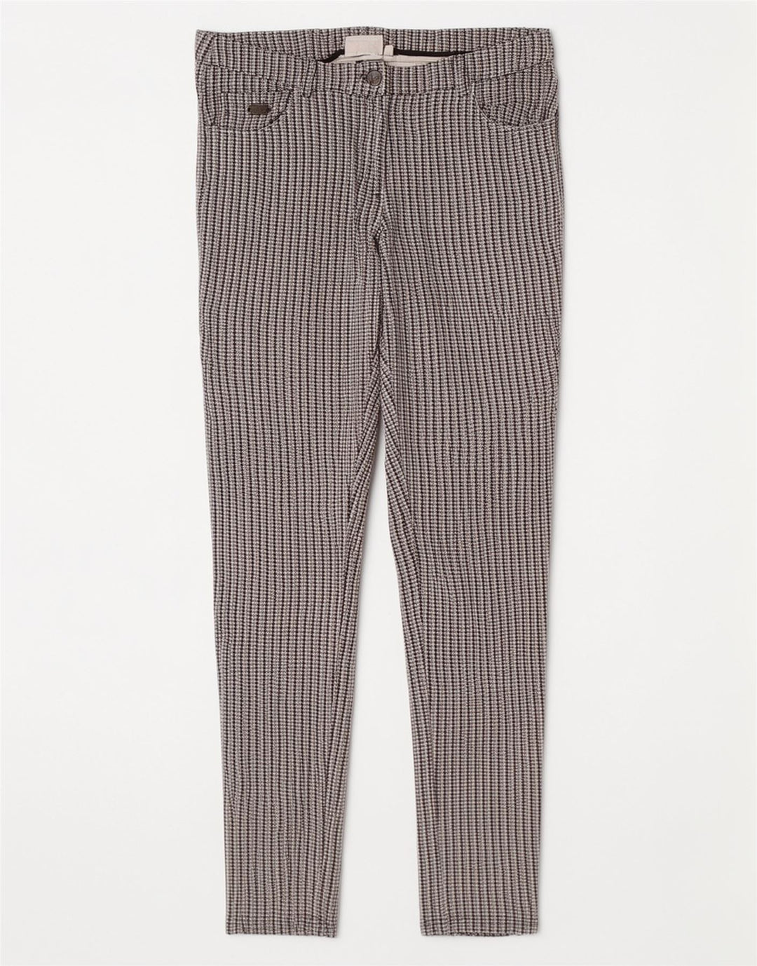 Ellesse Womens Slim Casual Trousers Medium W30 L28 Grey Houndstooth Viscose