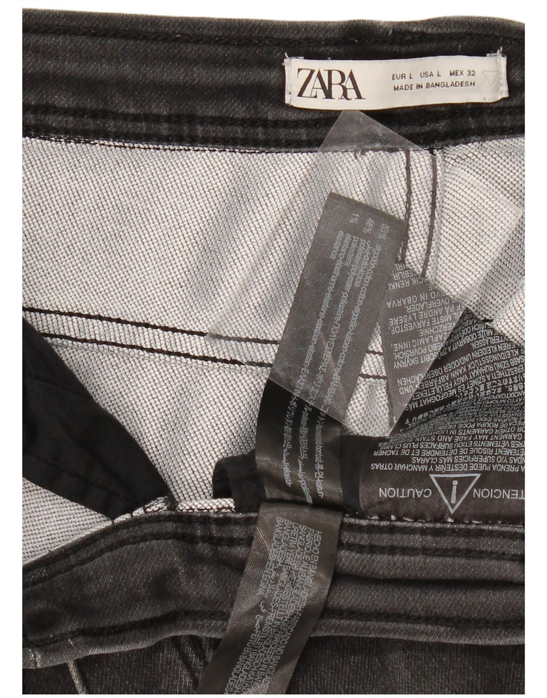 Zara Womens Denim Shorts Large W32 Grey Cotton