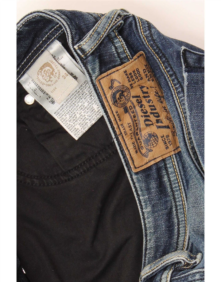 Diesel Mens Bootcut Jeans W34 L30 Navy Blue Cotton