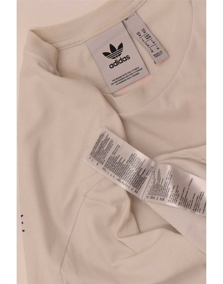 Adidas Mens Graphic T-Shirt Top Medium White Cotton