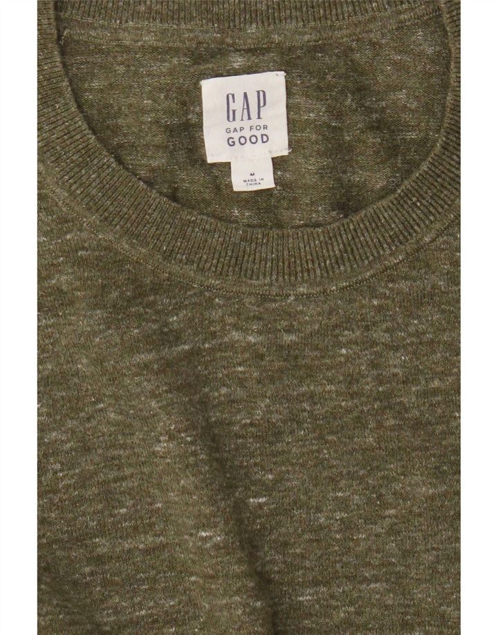 Gap Mens Crew Neck Jumper Sweater Medium Khaki Flecked