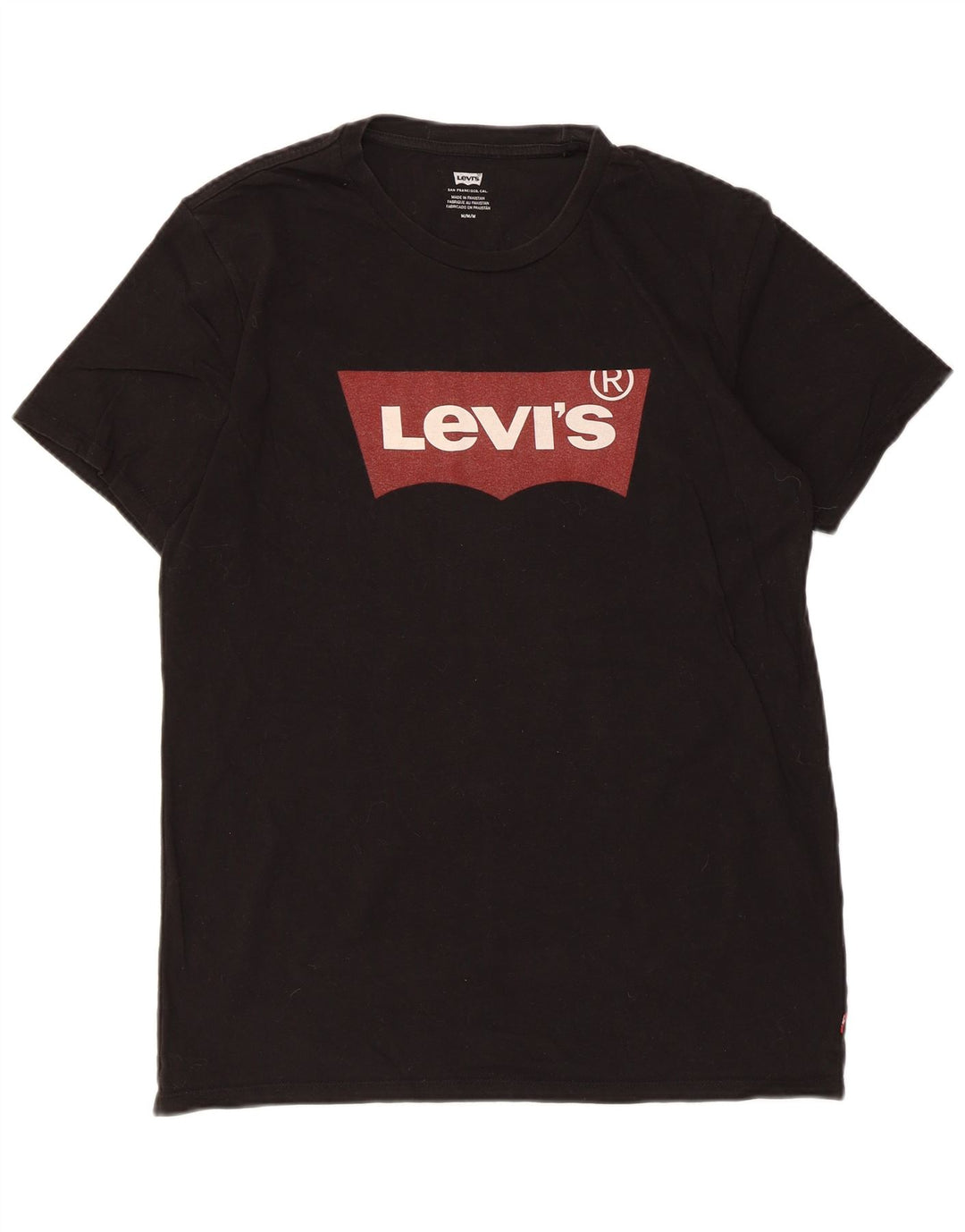 Levi's Mens Graphic T-Shirt Top Medium Black Cotton