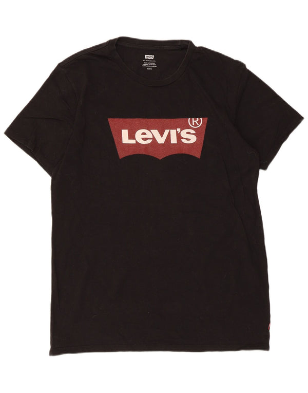 Levi's Mens Graphic T-Shirt Top Medium Black Cotton