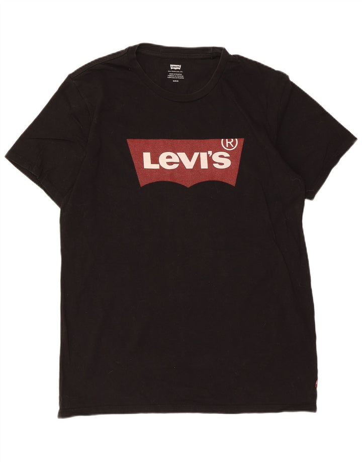 Levi's Mens Graphic T-Shirt Top Medium Black Cotton