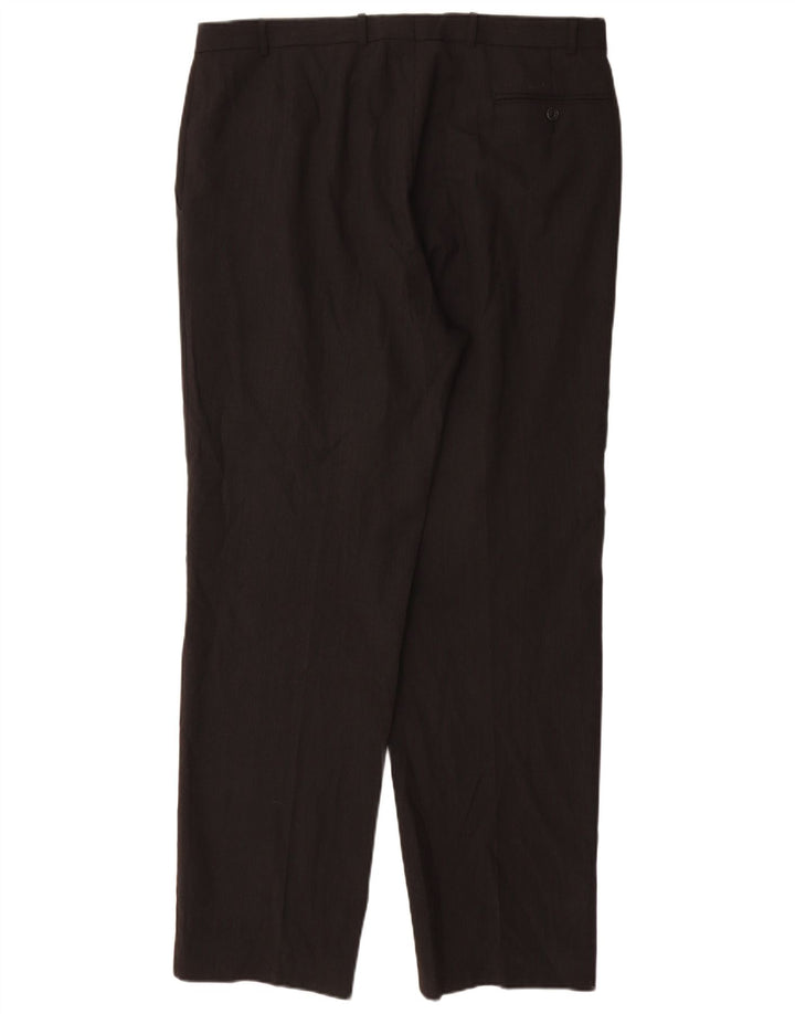 Marks & Spencer Mens Pegged Suit Trousers W36 L32 Black Polyester