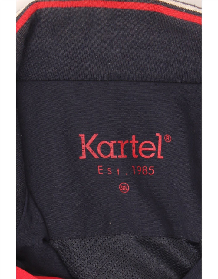 KARTEL Mens Bomber Jacket UK 46 3XL Navy Blue Nylon Vintage Kartel and Second-Hand Kartel from Messina Hembry 