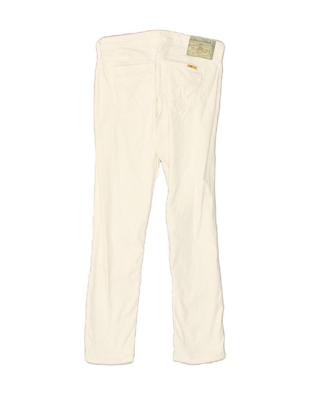 MELTIN' POT Womens Skinny Casual Trousers W25 L25  White Cotton | Vintage Meltin' Pot | Thrift | Second-Hand Meltin' Pot | Used Clothing | Messina Hembry 