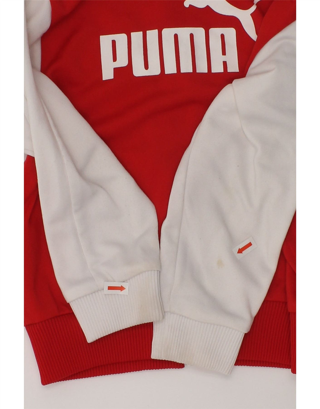 PUMA Baby Boys Graphic Tracksuit Top Jacket 12-18 Months Red Colourblock | Vintage Puma | Thrift | Second-Hand Puma | Used Clothing | Messina Hembry 