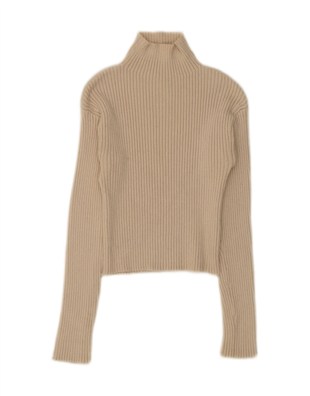 ZARA Womens Turtle Neck Jumper Sweater UK 12 Medium Beige Viscose Vintage Zara and Second-Hand Zara from Messina Hembry 
