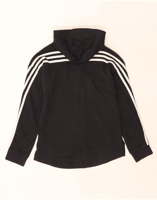 Adidas Girls Zip Hoodie Sweater 11-12 Years Black Cotton