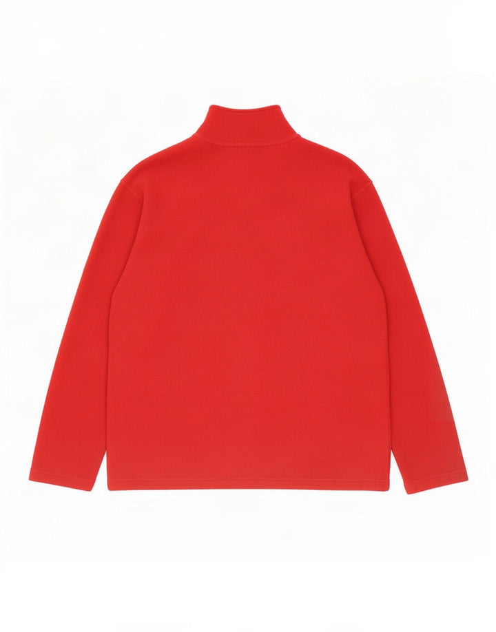 The North Face Mens Zip Neck Fleece Jumper Large Red Polyester
