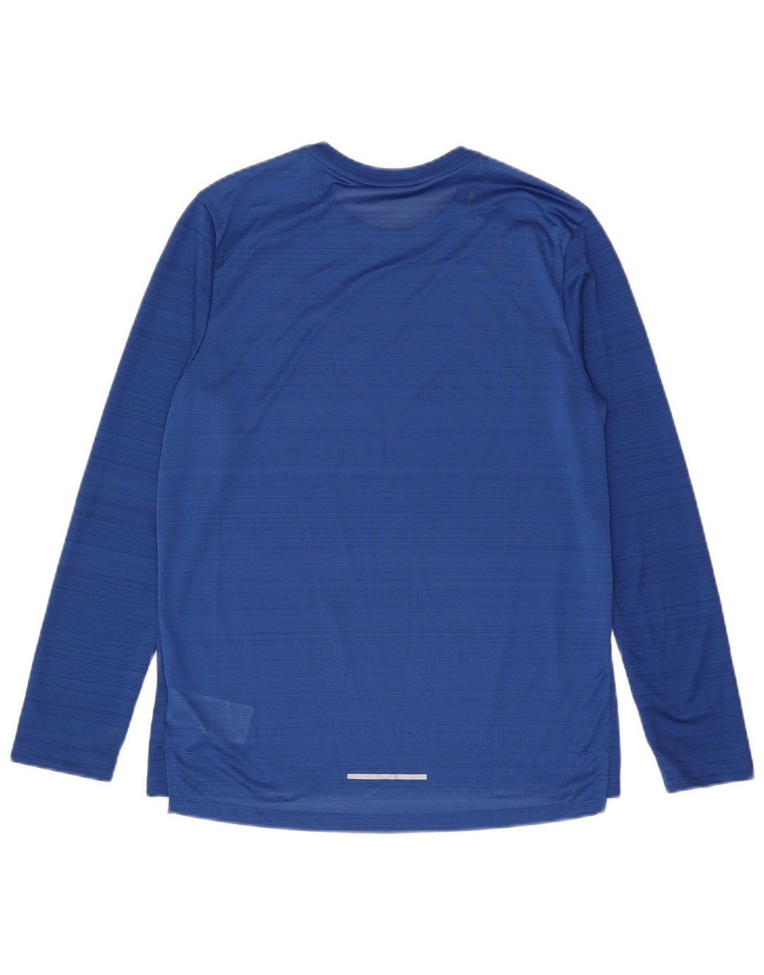 Nike Mens Dri Fit Top Long Sleeve Medium Blue Striped Polyester