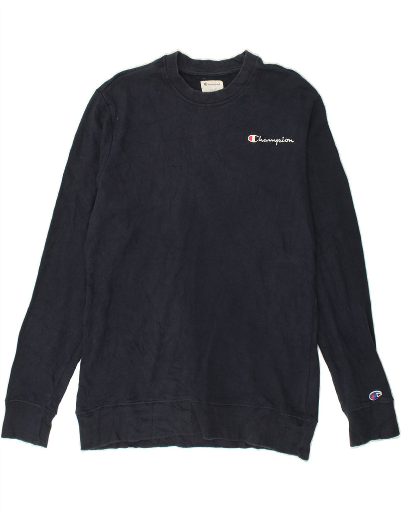 CHAMPION Mens Sweatshirt Jumper Small Black Cotton | Vintage Champion | Thrift | Second-Hand Champion | Used Clothing | Messina Hembry 