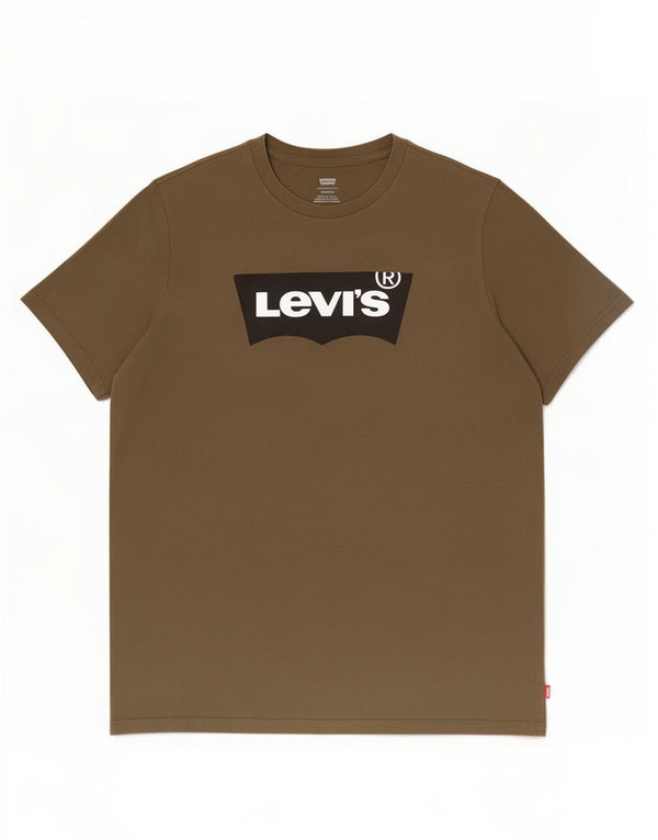 Levi's Mens Standard Graphic T-Shirt Top Large Khaki Cotton