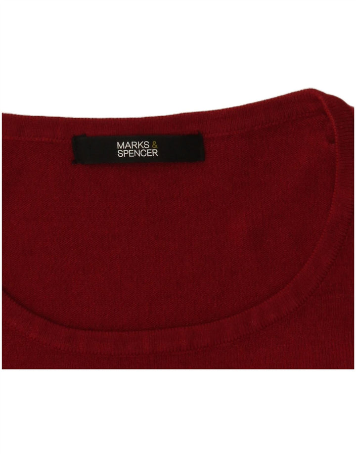 Marks & Spencer Mens Boat Neck Jumper Sweater Large Red