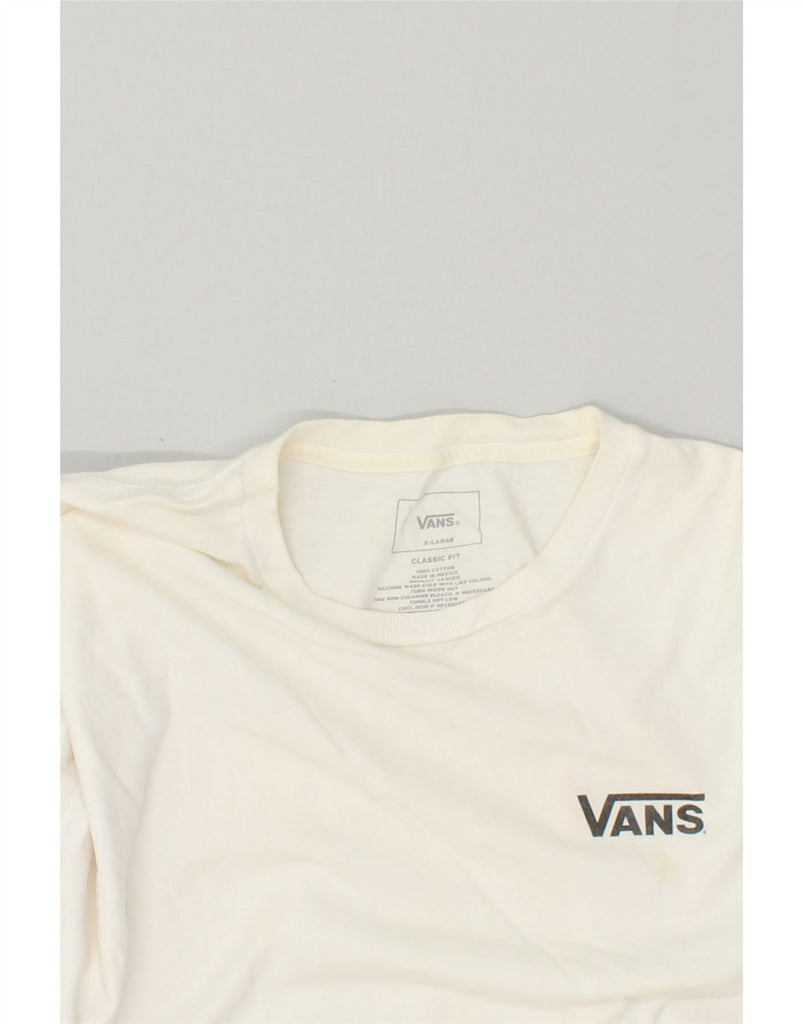 VANS Mens Classic Fit Graphic Top Long Sleeve XL White Cotton | Vintage Vans | Thrift | Second-Hand Vans | Used Clothing | Messina Hembry 