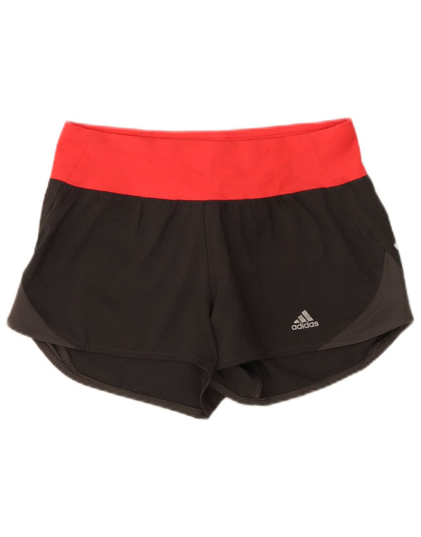 Adidas Womens Climalite Sport Shorts UK 10 Small Grey Colourblock