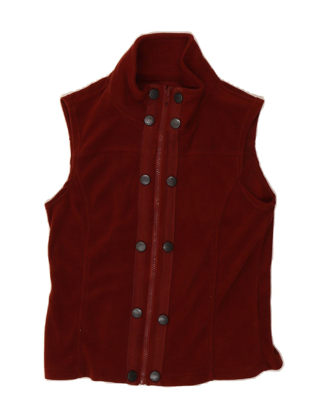 KHUJO Womens Fleece Gilet UK 10 Small Maroon Polyester Vintage KHUJO and Second-Hand KHUJO from Messina Hembry 
