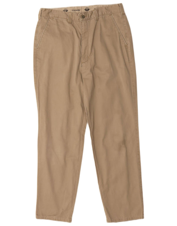 Dockers Mens Straight Chino Trousers W33 L30 Beige Cotton