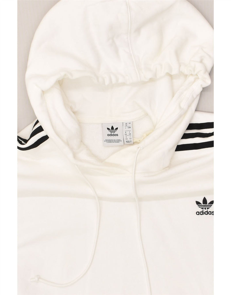 ADIDAS Womens Oversized Hoodie Jumper UK 18 XL White Cotton | Vintage Adidas | Thrift | Second-Hand Adidas | Used Clothing | Messina Hembry 