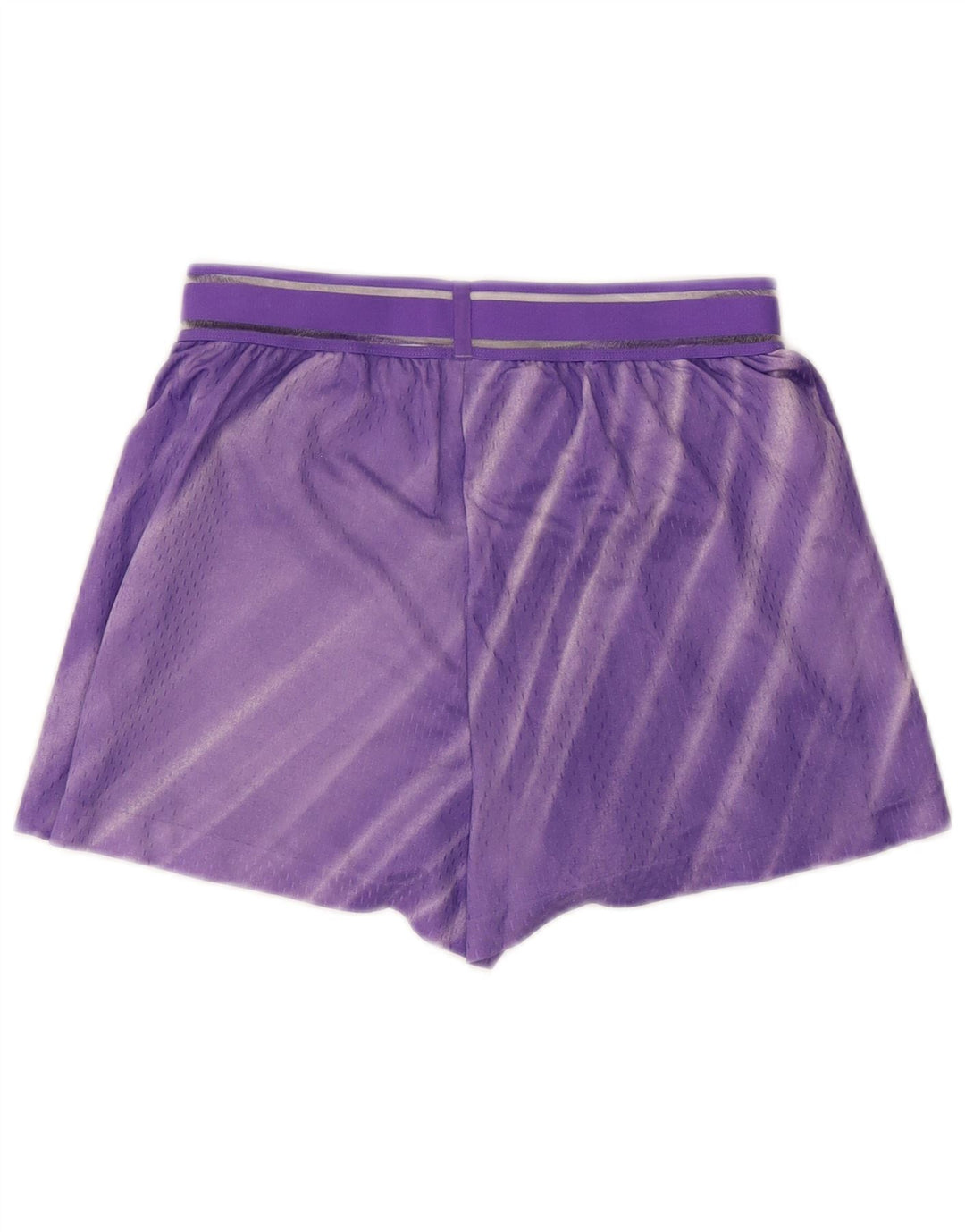 Nike Womens Sport Shorts UK 14 Medium Purple Striped
