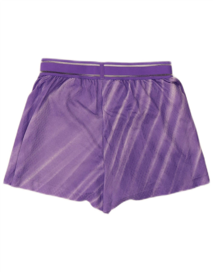 Nike Womens Sport Shorts UK 14 Medium Purple Striped