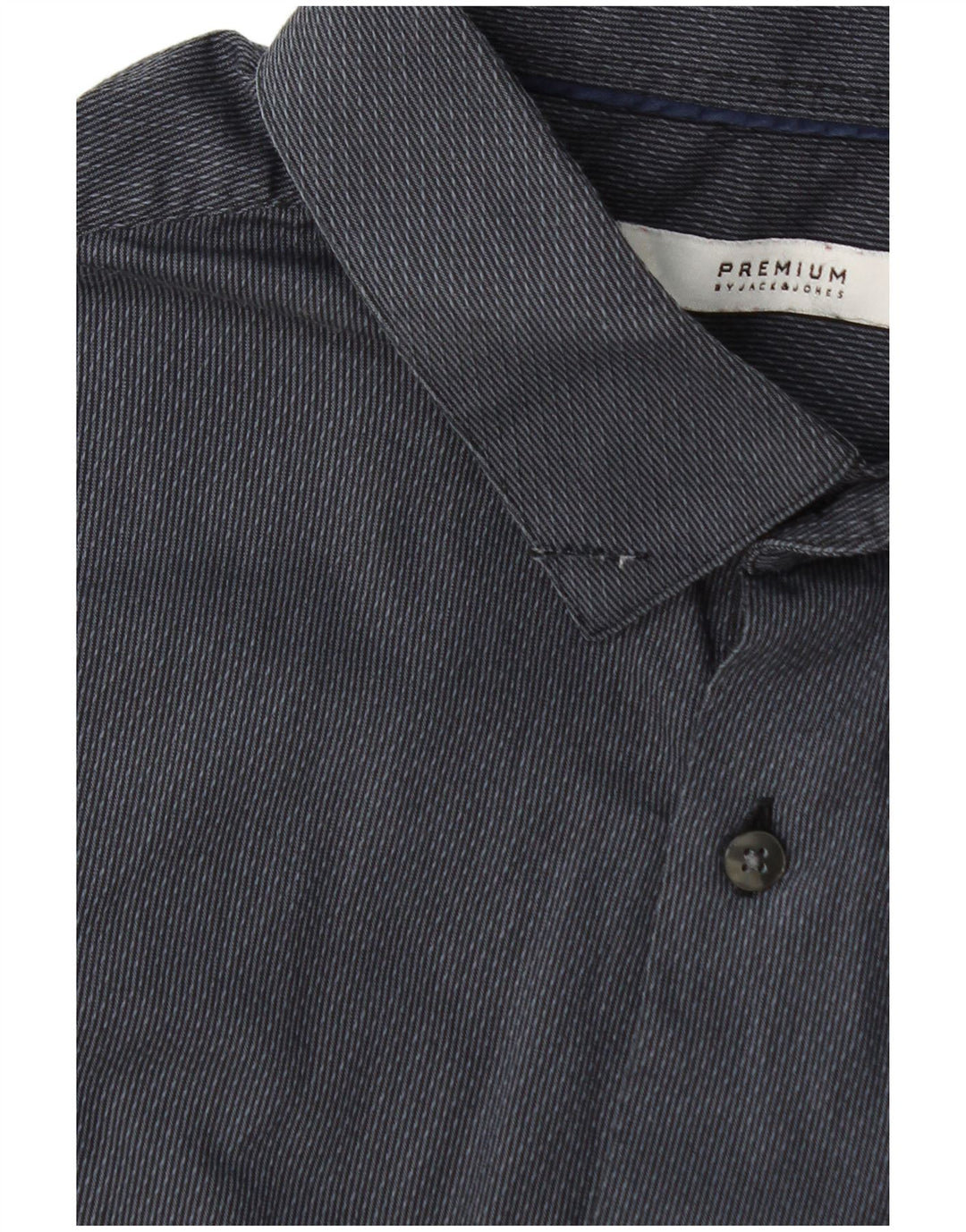 Jack & Jones Mens Shirt Size 42 Large Grey Pinstripe Cotton
